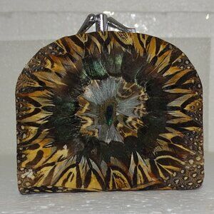 EXCELLENT CONDITION REAL PHESANT FEATHERS COIN PURSE